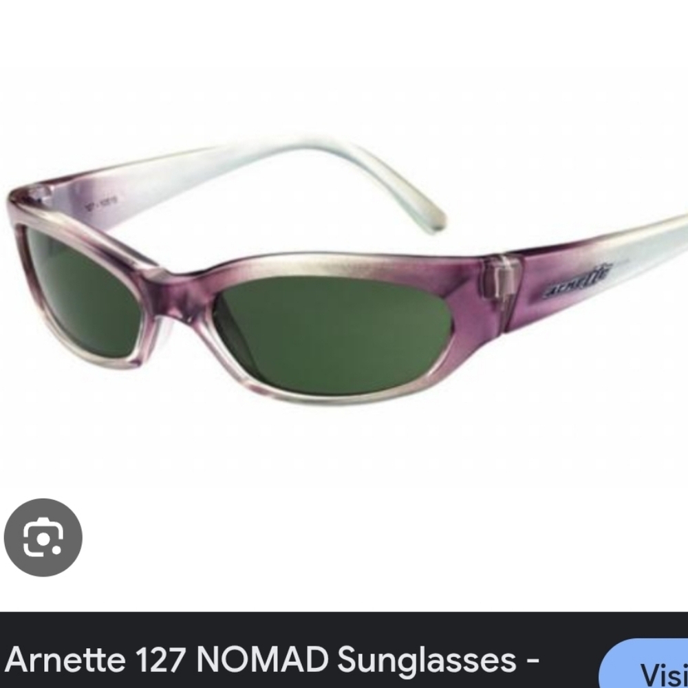 Arnette Nomad Lavender And Silver White Sunglasses With Green Lenses NWOT